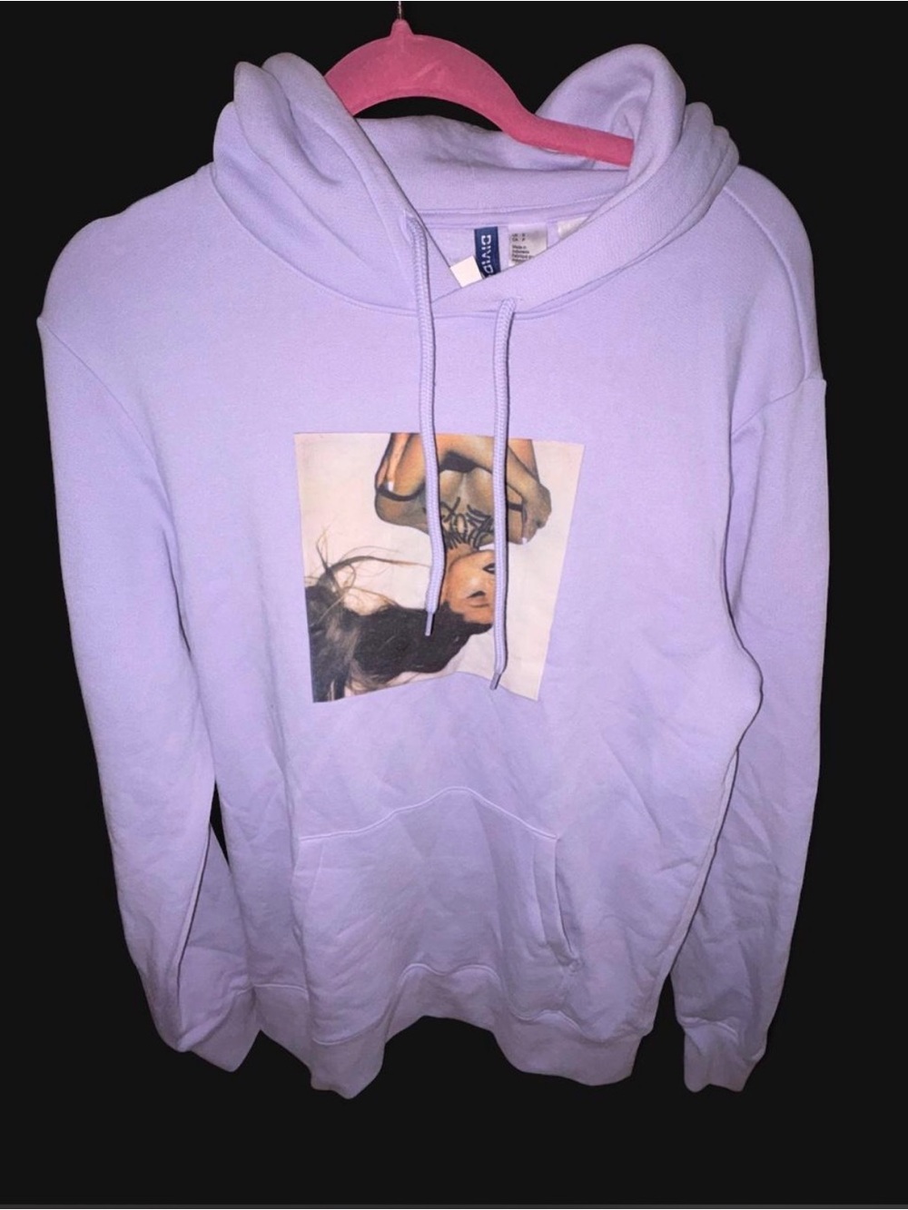 Ariana Grande Divided Lavender Graphic Pullover Hoodie